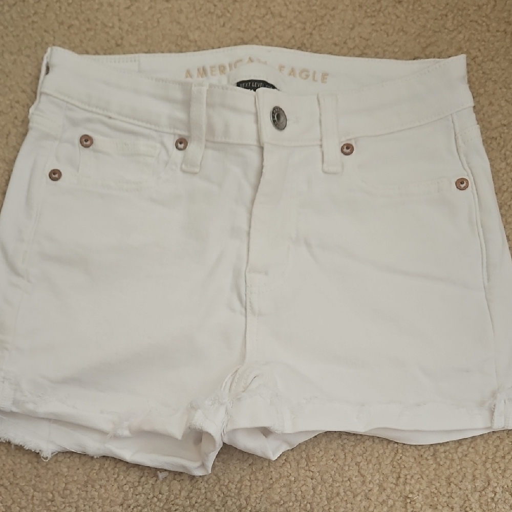 American Eagle White Denim Shorts